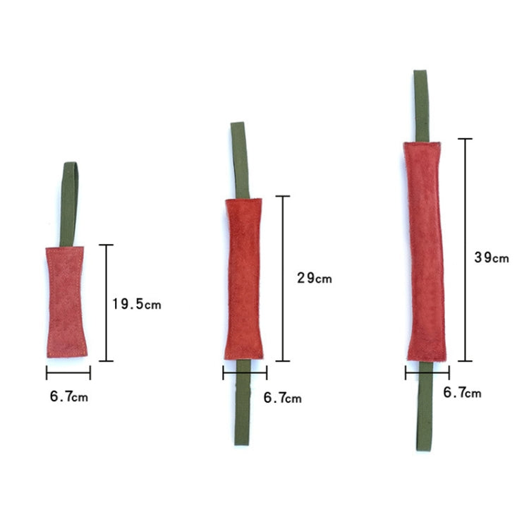 6.7 x 20cm Cowhide Training Dog Bite Stick Pet Toning Toys - Brick Red