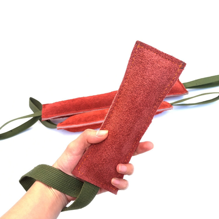 6.7 x 20cm Cowhide Training Dog Bite Stick Pet Toning Toys - Brick Red