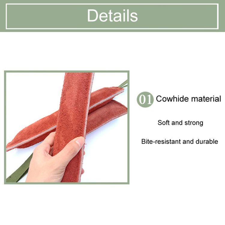 6.7 x 20cm Cowhide Training Dog Bite Stick Pet Toning Toys - Brick Red