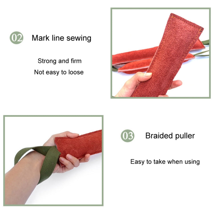 6.7 x 20cm Cowhide Training Dog Bite Stick Pet Toning Toys - Brick Red