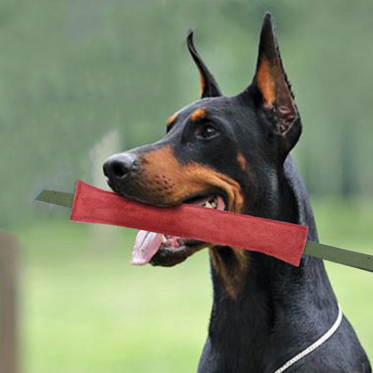 6.7 x 20cm Cowhide Training Dog Bite Stick Pet Toning Toys - Brick Red