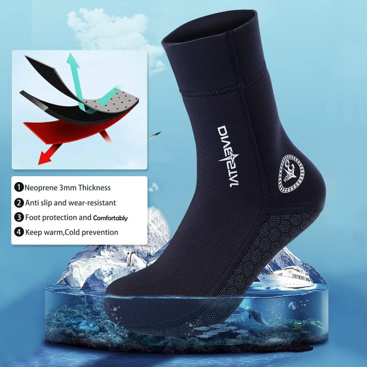 DIVESTAR Diving Neoprene Socks For Men Women Scuba Booties, Spec: 3mm Black