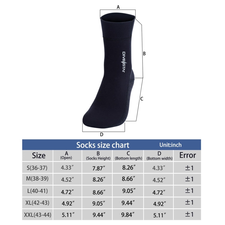 DIVESTAR Diving Neoprene Socks For Men Women Scuba Booties, Spec: 3mm Black