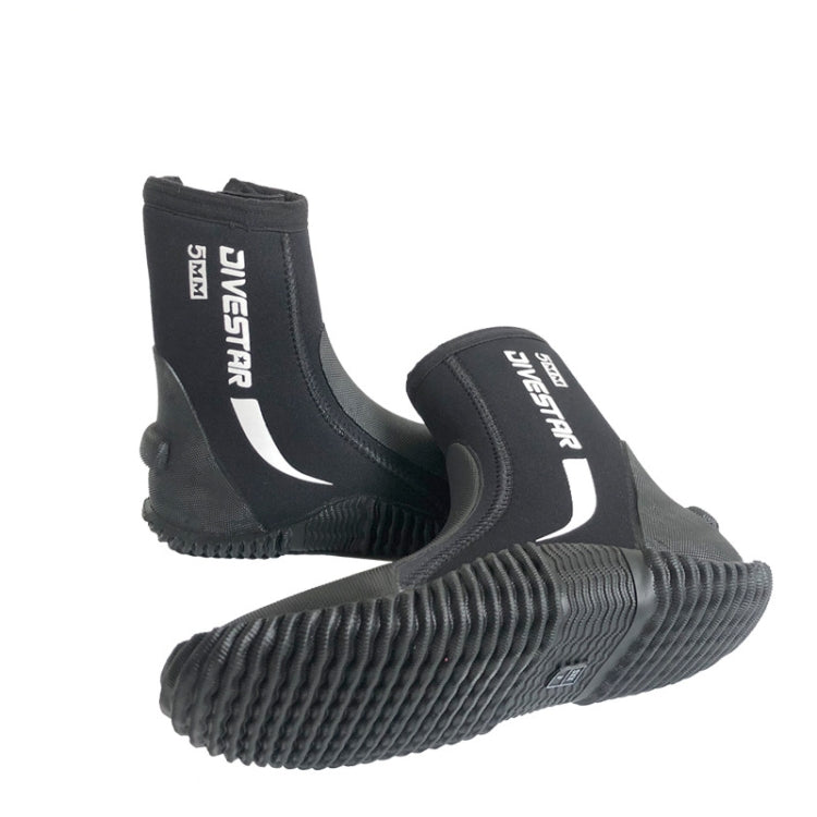 DIVESTAR 5mm Diving Boots Neoprene Shoes With Puncture Resistant Sole, Size: NO.7  - 39 - Black