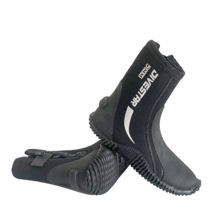 DIVESTAR 5mm Diving Boots Neoprene Shoes With Puncture Resistant Sole, Size: NO.6  - 37/38 - Black