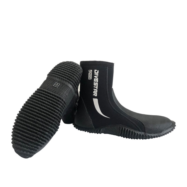 DIVESTAR 5mm Diving Boots Neoprene Shoes With Puncture Resistant Sole, Size: NO.7  - 39 - Black