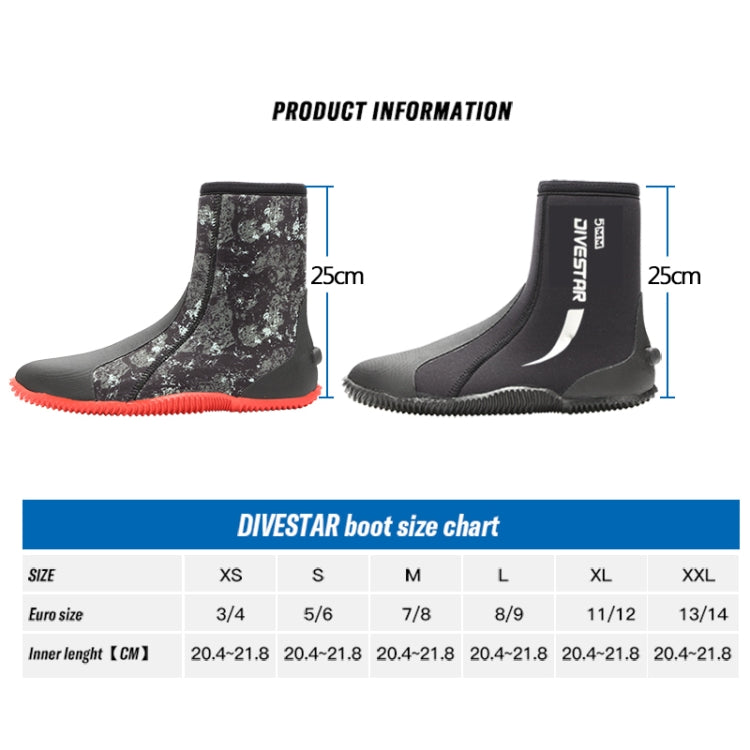 DIVESTAR 5mm Diving Boots Neoprene Shoes With Puncture Resistant Sole, Size: NO.7  - 39 - Black