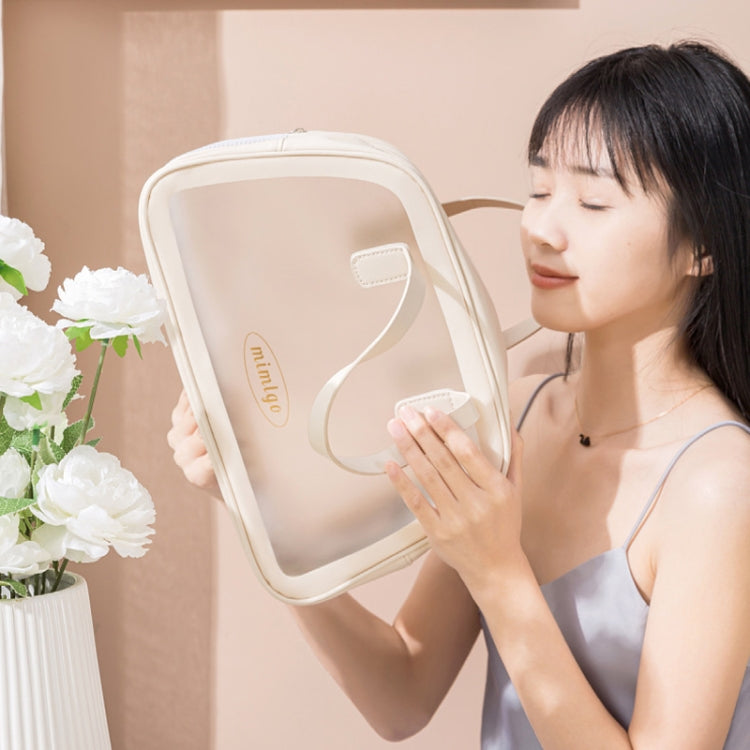 PU Dry And Wet Separation Washing Bag Double Layer Large Capacity Handheld Cosmetic Bag, Color: Black Medium