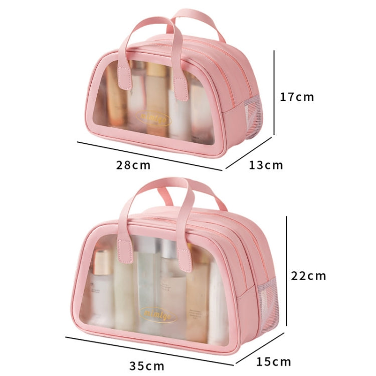 PU Dry And Wet Separation Washing Bag Double Layer Large Capacity Handheld Cosmetic Bag, Color: Black Medium