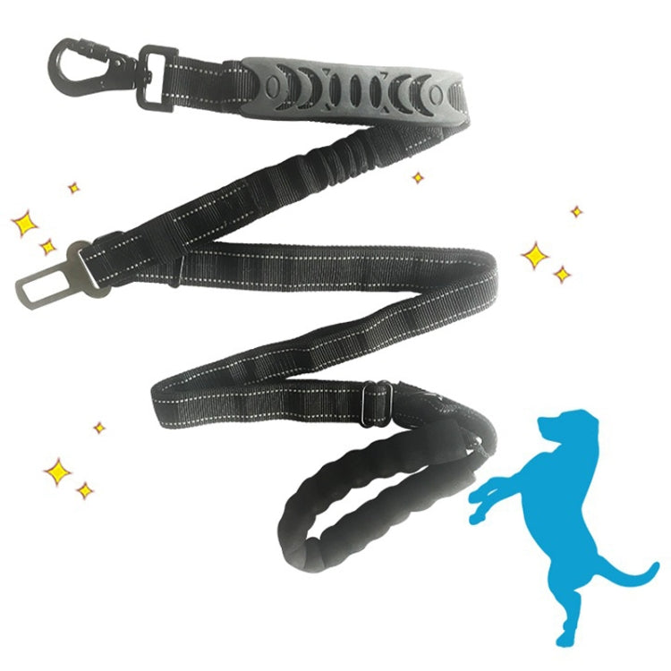 2.5 x 150cm Pet Vehicle Safety Leash Multifunctional Towing Belt Dog Leash - Black