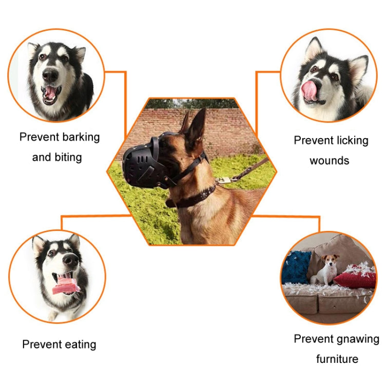 Horse Dog Crashing Cage Dog Muzzle Pets Anti-Barking And Anti-Feeding Mask - Black