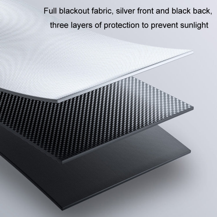 45x125cm Car Summer No-punch Retractable Titanium Silver Sunshade Curtain