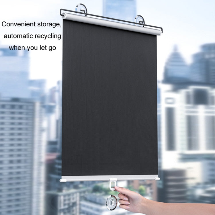 45x125cm Car Summer No-punch Retractable Titanium Silver Sunshade Curtain
