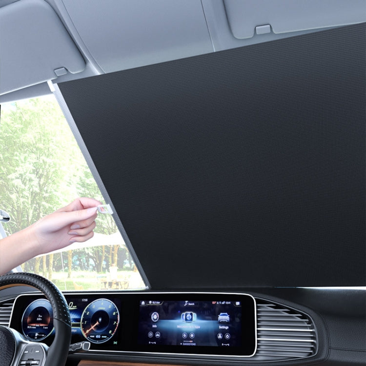 45x125cm Car Summer No-punch Retractable Titanium Silver Sunshade Curtain