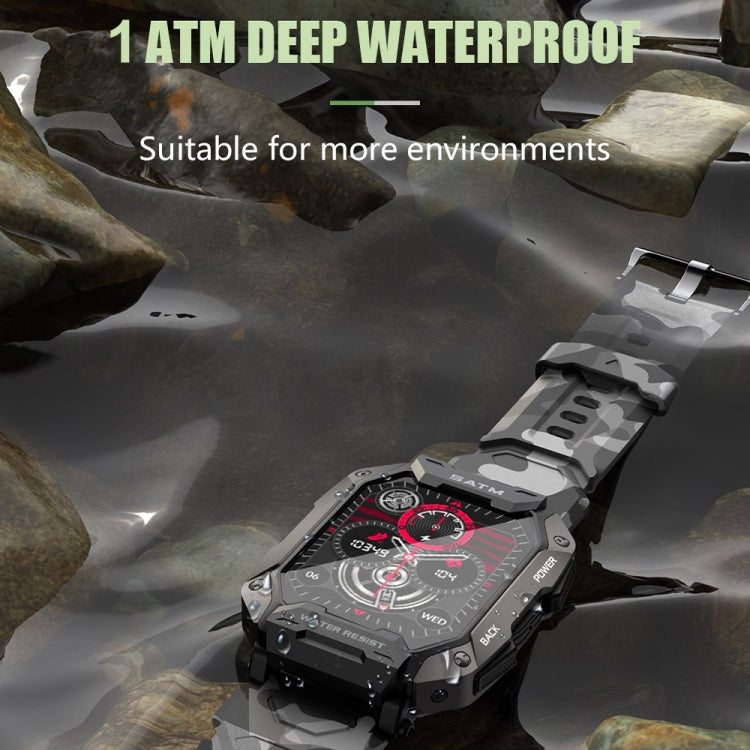 C20Plus 1.81-inch Health Monitoring Waterproof Bluetooth Call Smart Watch, Color: Camouflage Green