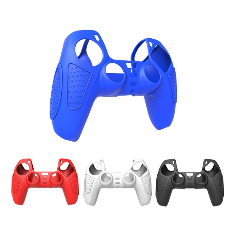 For PS5 Gamepad Silicone Protective Case Anti-Skid Soft Silicone Cover, Color: Blue+2 Hats