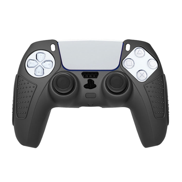 For PS5 Gamepad Silicone Protective Case Anti-Skid Soft Silicone Cover, Color: Blue+2 Hats