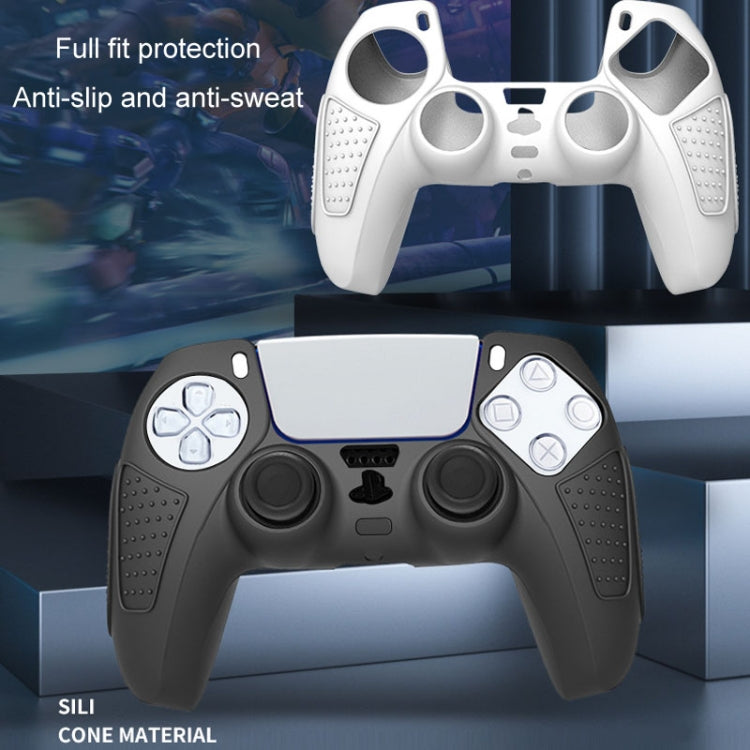 For PS5 Gamepad Silicone Protective Case Anti-Skid Soft Silicone Cover, Color: White