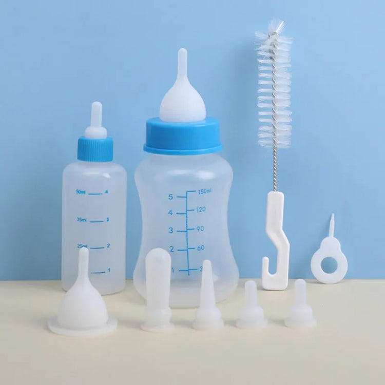 Pet Milk Feeding Bottle Portable Multi-Nipple Water Mug, Model: Small Green