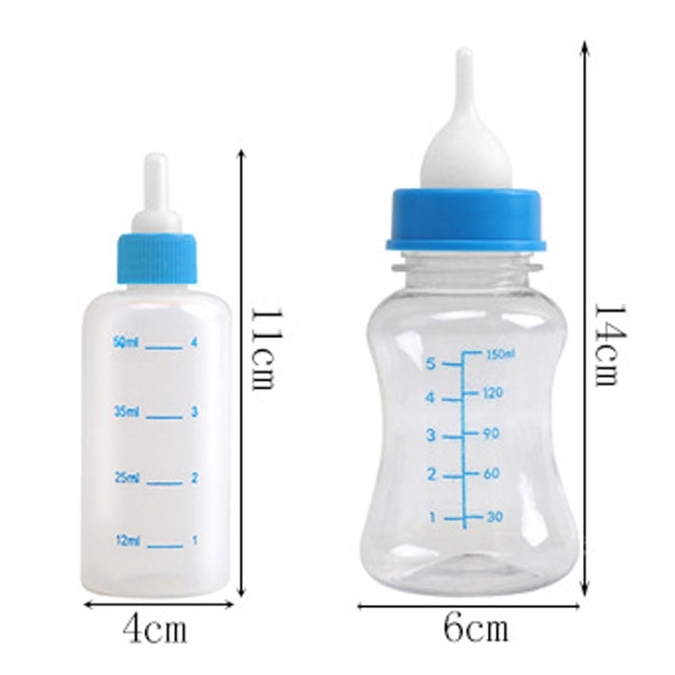 Pet Milk Feeding Bottle Portable Multi-Nipple Water Mug, Model: Small Blue