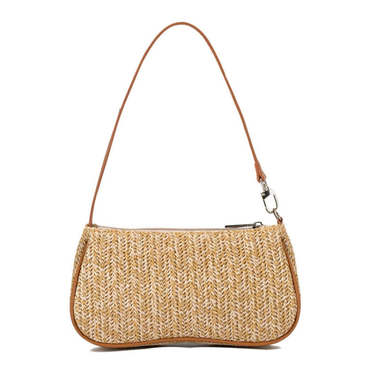 Women Woven Bag Single Shoulder Armpit Hundreds of Straw Bag - Khaki