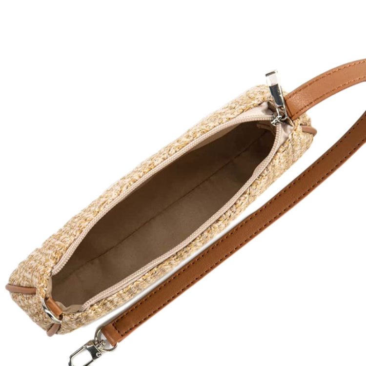Women Woven Bag Single Shoulder Armpit Hundreds of Straw Bag - Khaki