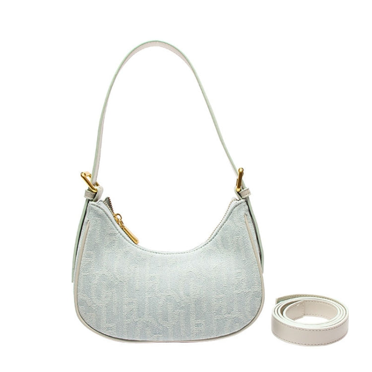 Denim Women Bag Underarm Single Shoulder Handbag Tote Niche Dumpling Bag - Light Denim Color