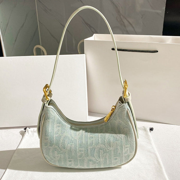 Denim Women Bag Underarm Single Shoulder Handbag Tote Niche Dumpling Bag - Light Denim Color