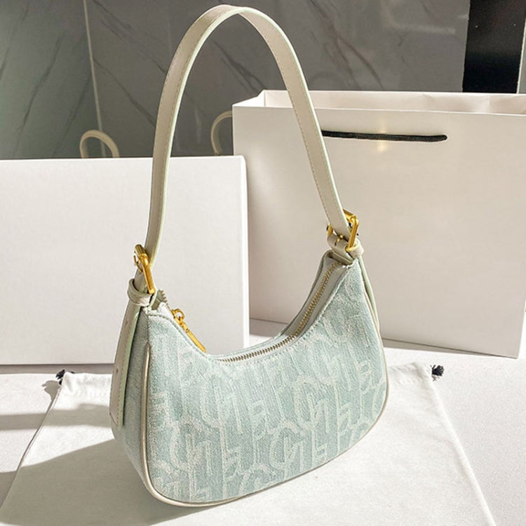 Denim Women Bag Underarm Single Shoulder Handbag Tote Niche Dumpling Bag - Light Denim Color