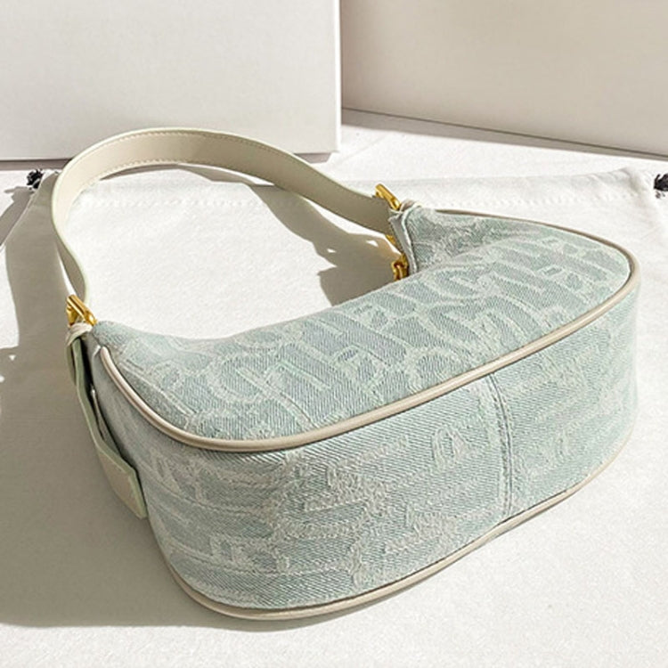 Denim Women Bag Underarm Single Shoulder Handbag Tote Niche Dumpling Bag - Light Denim Color