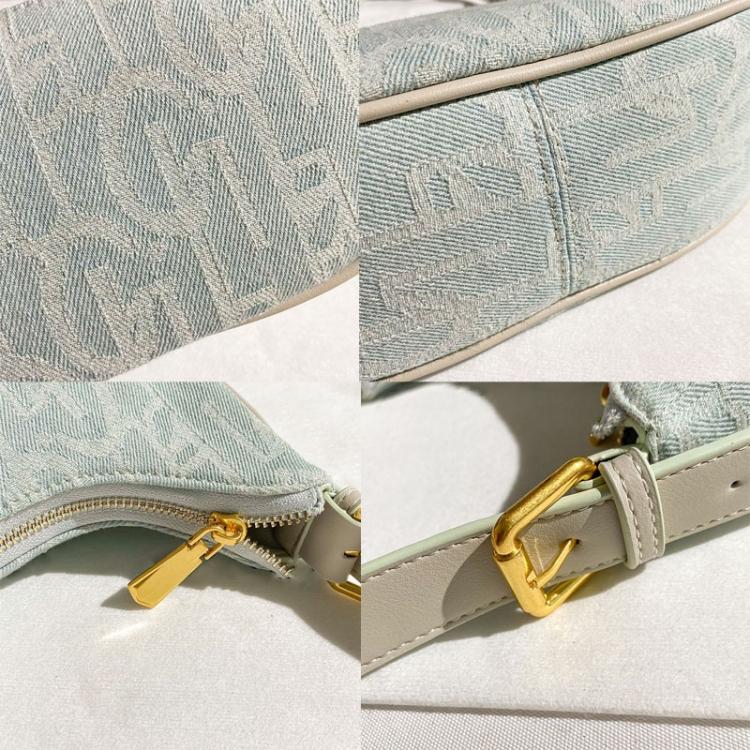 Denim Women Bag Underarm Single Shoulder Handbag Tote Niche Dumpling Bag - Light Denim Color