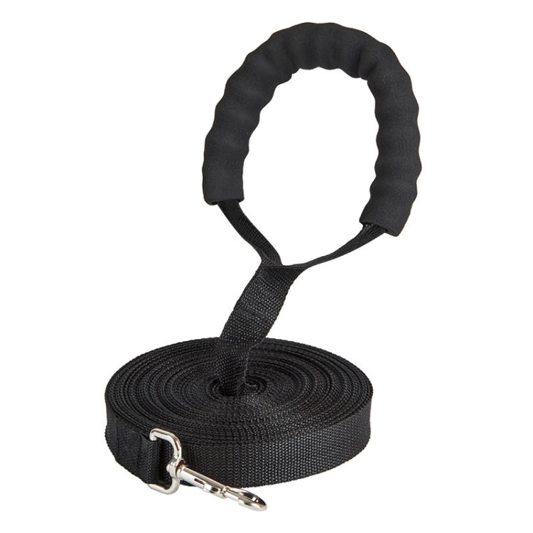 2.5cm x 20m Pet Tracking Dog Collar Leash Dog Training Lengthened Traction Leash - Black