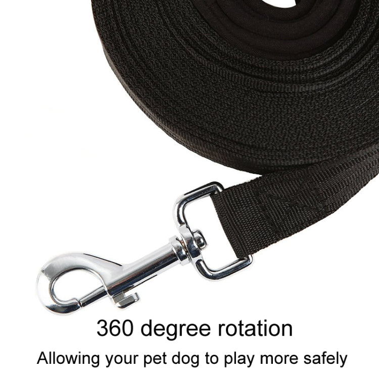 2.5cm x 3m Pet Tracking Dog Collar Leash Dog Training Lengthened Traction Leash - Black