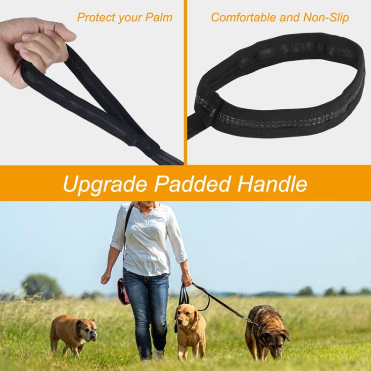 2.5cm x 15m Pet Tracking Dog Collar Leash Dog Training Lengthened Traction Leash - Black