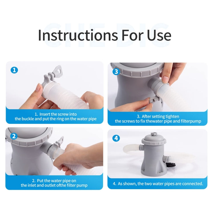 JY-051 110V-240V 330 Gallon Swimming Pool Filter Pump Pool Circulating Cleaner, Spec: UK Plug