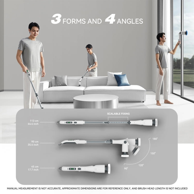 Multifunctional Long and Short Dual Purpose Electric Cleaning Brush Kitchen Bathroom Window Floor Brush