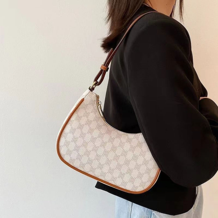 Women Summer Versatile PU Leather Tote Crescent Shoulder Bag Niche Design Underarm Bag