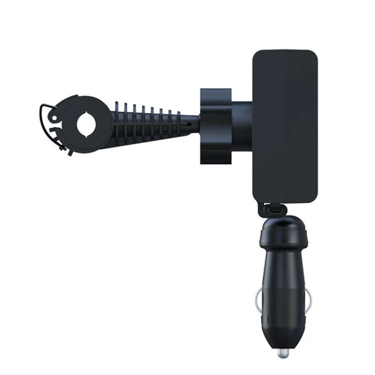 Car Cigarette Lighter Rear Seat Retractable Dual-Wire Charger - Black