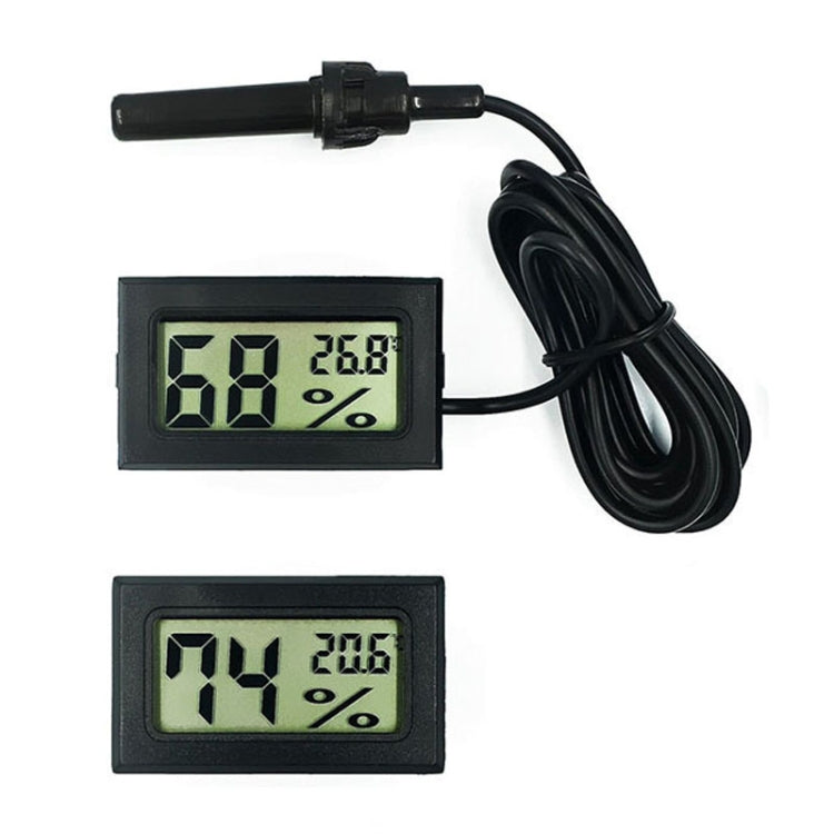 With Probe Digital Thermometer Hygrometer Electronic Temperature Detection Sensor, Model: FY-11 Black
