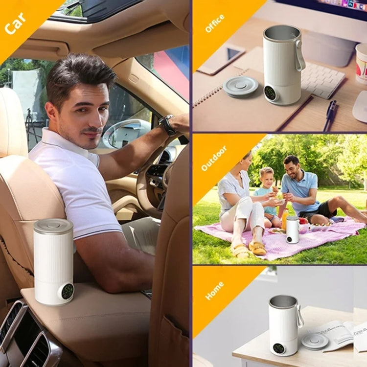 Wireless Milk Warmer Heating Mixing Cup for Coffee / Cereal / Medicine Preparation - White