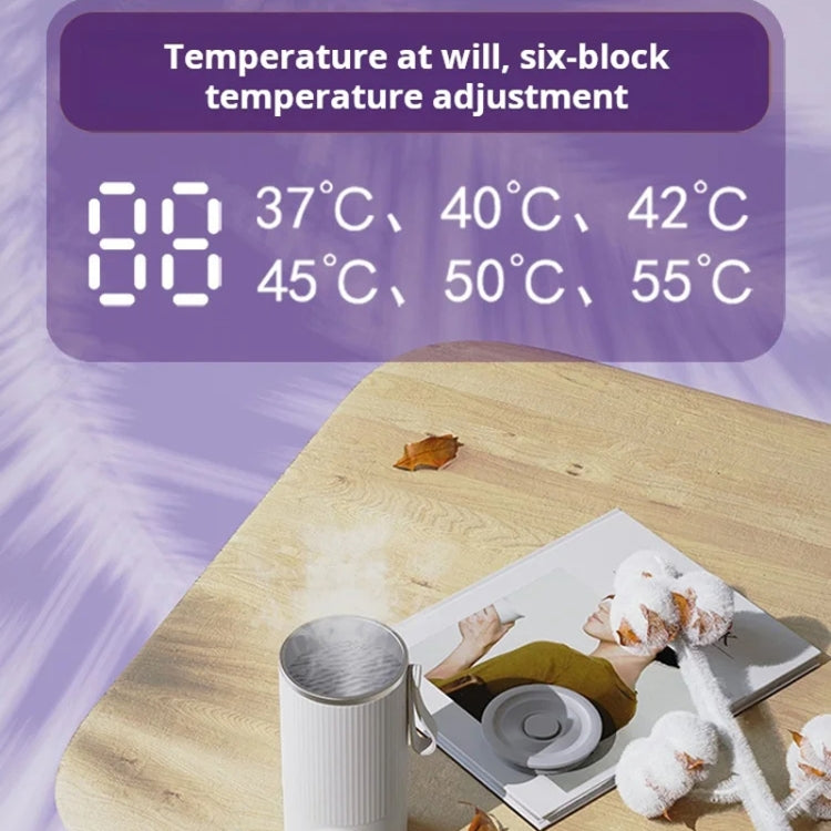 Wireless Milk Warmer Heating Mixing Cup for Coffee / Cereal / Medicine Preparation - White