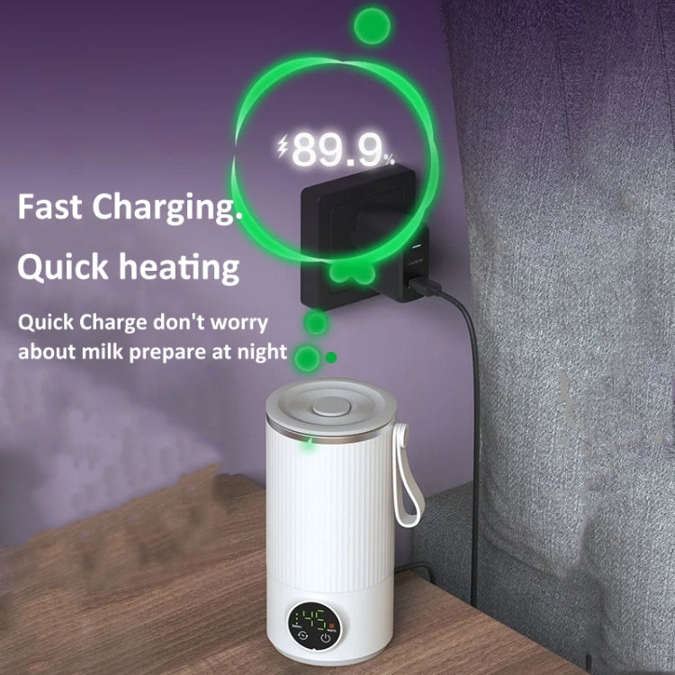 Wireless Milk Warmer Heating Mixing Cup for Coffee / Cereal / Medicine Preparation - White