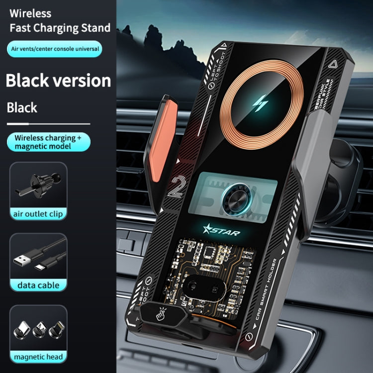 15W QI Protocol Wireless Car Charger Smart Induction Phone Holder