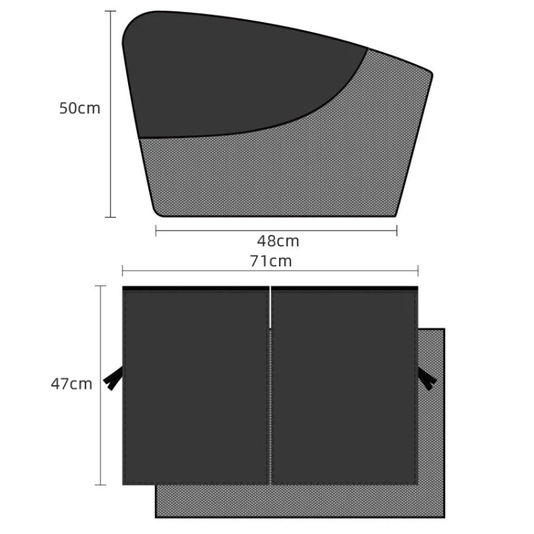 Car Magnetic Summer Sun Protection Insulating Privacy Curtain, Specification: Co-pilot Arc
