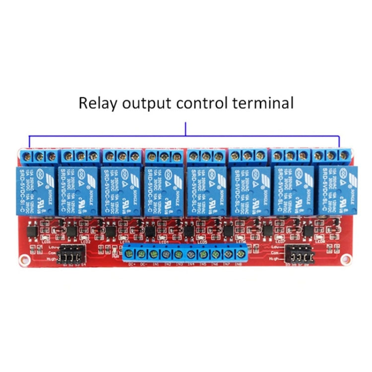 8 Way 5V Relay Module With Optocoupler Isolation Supports High And Low Level Trigger Expansion Board