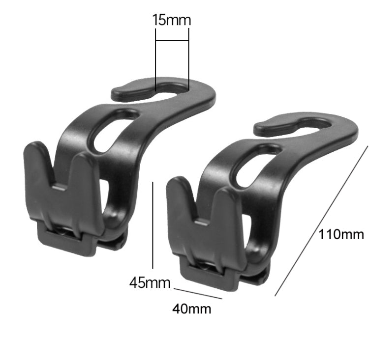 3pcs Car Foldable Hook Multifunctional Rear Seat Phone Holder - Black