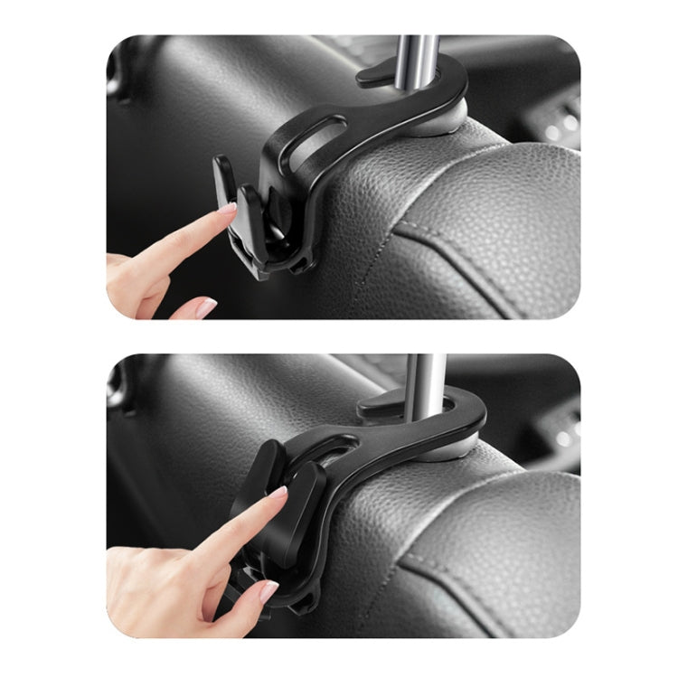 3pcs Car Foldable Hook Multifunctional Rear Seat Phone Holder - Black