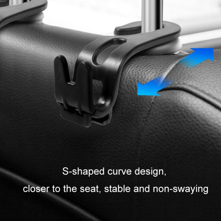 3pcs Car Foldable Hook Multifunctional Rear Seat Phone Holder - Black