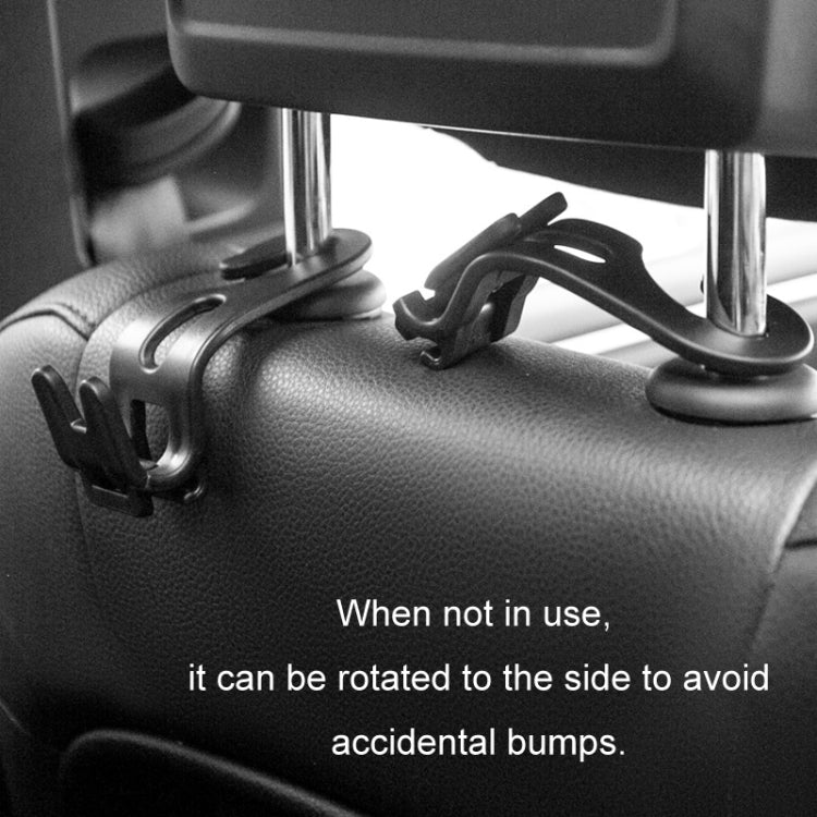 3pcs Car Foldable Hook Multifunctional Rear Seat Phone Holder - Black