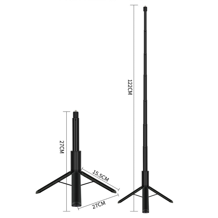 1.22m For Insta360 One X Retractable Integrated Camera Panoramic Invisible Selfie Stick Tripod - YZ712